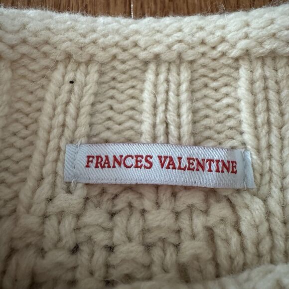 Frances Valentine Sweater Women’s Large Chunky Cableknit Fisherman Wool Crewneck - Picture 6 of 12